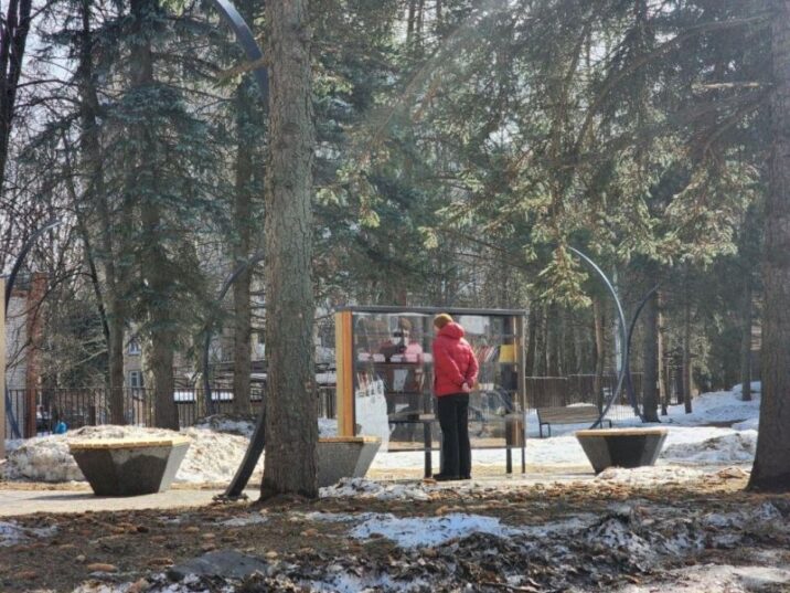 Книжный шкаф и лавочки-качели появились в сквере имени Александра Черкашина Новости Пущино 